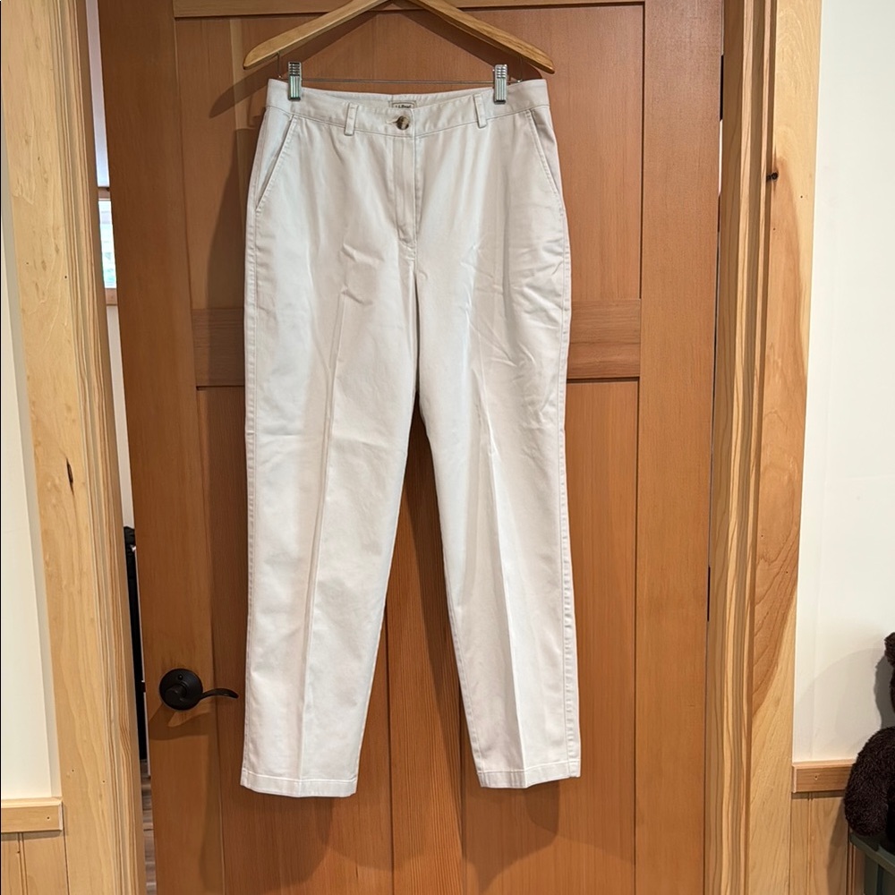 L.L. Bean Cream Trousers Lightweight Cotton